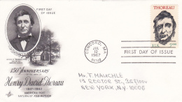 FDC  150 Anniversary Henry David Thoreau - 12 Jul 1967 - 1961-1970