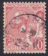 MONACO - 1901 - Yvert 23 Usato; 10 Centesimi, Rosso.​ - Oblitérés