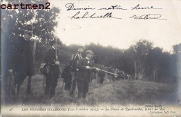Delcampe - CARTE PHOTO RAMBOUILLET JOURNEES ITALIENNES LA CHASSE ROI D'ITALIE VICTOR-EMMANUEL III ITALIA HUNT CHASSEUR 78 YVELINES - Rambouillet