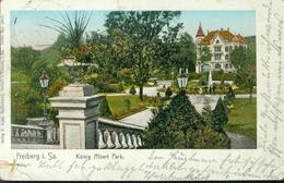 Rarität Litho Freiberg Sachsen König Albert Park 28.3.1914 Nach Oelsnitz - Freiberg (Sachsen)