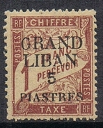 GRAND LIBAN TAXE N°5 N*  Variété "G" Maigre - Portomarken
