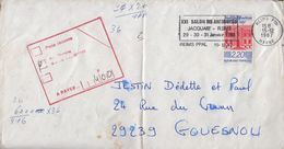 Lettre Taxée à 4 F 00 à 29 Gouesnou "grand Cachet Carré Rouge" - 1960-.... Cartas & Documentos