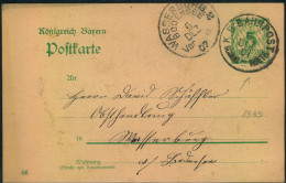 1907, GSk Mit Bahnpoststempel ""K.B.  BAHNPOST SCHEID.-ROETH."" Bacn Wasserburg Bodensee. - Entiers Postaux