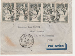 COTE D'IVOIRE LETTRE A DESTINATION DE LA FRANCE AVEC TPS AFRIQUE OCCIDENTALE FRANCAISE CACHET ABIDJAN 31.3.1953 - Covers & Documents