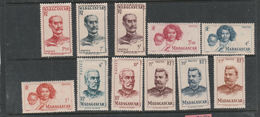 MADAGASCAR N° 308/309/310/311/312/313/314/315/316/317/318 SERIE COURANTE NEUF AVEC CHARNIERE - Unused Stamps