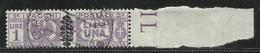 ITALY KINGDOM ITALIA REGNO 1945 LUOGOTENENZA PACCHI PARCEL POST POSTALI FREGIO LIRE 1 USATO USED OBLITERE' - Paketmarken