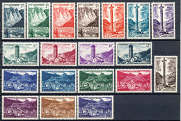 Andorra (French) Stamp Landscape Set MNH 1955 Mi 142-160 Lot1 - Unused Stamps