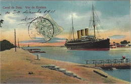 C P A - Canal De Suez-vue De Kantara Affr. 5 C Blanc PORT-SAÏD  Oblit Cad PORT-SAÏD - Storia Postale