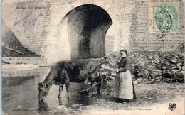 FOLKLORE  -- SCENE DU CENTRE  - N° 570 - Vache à L'Abreuvoir - Autres & Non Classés