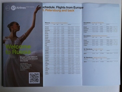 Alt1018 Timetable Flights Schedule Orario Voli Flight Information Aereo Avion S7 Airlines Russia Saint Petersburg - Tijdstabellen