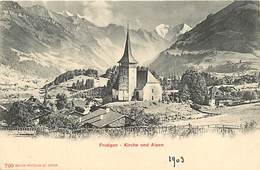 Suisse -ref C909- Frutigen - Kirche Und Alpen   - Carte Bon Etat  - - Frutigen