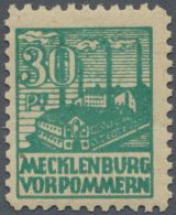 Sowjetische Zone - Mecklenburg-Vorpommern: 1946, 30 Pf Dunkelopalgrün Postfrisch, Das Papier Ist Zeitgemä&szli - Other & Unclassified