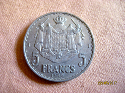 Monaco 5 Francs 1945 - 1922-1949 Luigi II