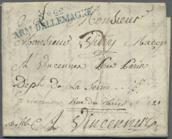 Preußen - Französische Armeepost: 1809, "No.22 ARM.D'ALLEMAGNE", Blauer L2 Klar Auf Komplettem Faltbrief Mit - Altri & Non Classificati