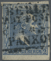 Preußen - Stempel: Berliner Rahmenstempel, "BERLIN / STADT-POST XIX ..../PANKOW", Auf 2 Sgr. Blau (Ausgabe 1858), - Altri & Non Classificati