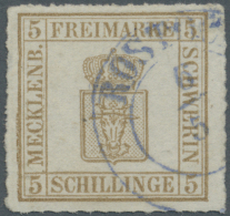 Mecklenburg-Schwerin - Marken Und Briefe: 1864, 5 Schillinge In Der Type "x", Gestempelt Mit Blauem K2 "ROST(..) 6 5", V - Mecklenburg-Schwerin