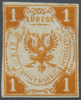 Lübeck - Marken Und Briefe: 1859, 1 Schilling Hellorange, Ungebraucht Mit Originalgummi, Gut Gerandet, Besonders Fr - Lübeck