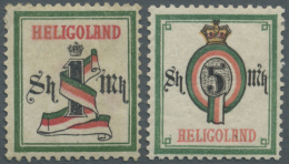 Helgoland - Marken Und Briefe: 1879, 1 Sh/ 1 M Und 5 Sh/ 5 M Wertziffer Mit Band Ungebraucht. 1 Sh Signiert Pfenninger. - Heligoland