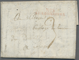 Hannover - Französische Armeepost: 1804, "No.3 ARM. D'HANOVRE", Roter L2 Klar Auf Komplettem Faltbrief Mit Handschr - Altri & Non Classificati