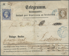 Hannover - Marken Und Briefe: 1864: Frankierter Telegrammumschlag Von Nienburg Nach Liebenau, Frankiert Mit KGV. 2 Gr. D - Hanover