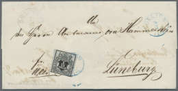 Hannover - Marken Und Briefe: 1856, Doppelt Verwendeter Brief Ab UELZEN Frankiert Mit 1/15 GGr. Mit Netzunterdruck, Drei - Hannover