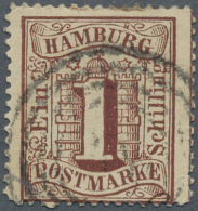 Hamburg - Stempel: HAMBURG L "300" Thurn&Taxis Nummernstempel Zentrisch Auf Gezähnter Hamburg 1 S Braun, Einwan - Hambourg