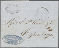 Hamburg - Vorphilatelie: 1858: Pearson & Langnese Hamburg, Blauer Ovalstempel Des Forwarding-Agenten (bei Rowe Nicht - Prefilatelia