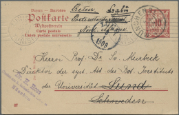 Bayern - Ganzsachen: 1903, 10 Pfg. Ganzsachenkarte Bedarfsgebraucht Aus "MÜNCHEN 4.JAN.08" Nach Lund, Schweden Mit - Autres & Non Classés