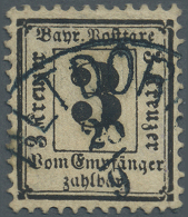 Bayern - Portomarken: 1870, 3 Kr. Ziffer Im Rechteck Schön Gestempelt, Geprüft Brettel BPP. Michel 600,- &euro - Autres & Non Classés