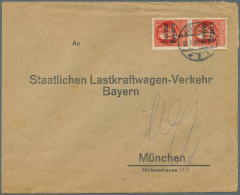 Bayern - Dienstmarken: 1920, Dienstbrief Ab AUGSBURG 18.2.20 Frankiert Mit Senkrechtem Paar, 15 Pfg. Ludwig Mit Aufdruck - Autres & Non Classés