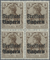 Bayern - Marken Und Briefe: 1919, 3 Pfg Schwarzbraun Mit Aufdruck "Freistaat Bayern" Im 4er-Block Postfrisch, Tadellos, - Other & Unclassified