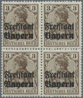 Bayern - Marken Und Briefe: 1919, 3 Pfg Schwarzbraun Mit Aufdruck "Freistaat Bayern" Im 4er-Block Postfrisch, Tadellos, - Altri & Non Classificati