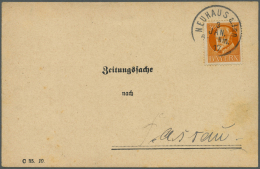 Bayern - Marken Und Briefe: 1917, 30 Pf. Ludwig Einzeln Vorderseitig Auf Vorgedruckter "Zeitungssache" Mit K1 NEUHAUS A. - Andere & Zonder Classificatie