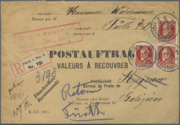 Bayern - Marken Und Briefe: 1914, 10 Pfg. Ludwig III. Im 3er-Block Als Portogerechte Mehrfachfrankatur Auf Auslands-R-Po - Other & Unclassified