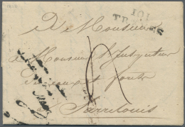 Deutsche Abstimmungsgebiete: Saargebiet: SAARVORLÄUFER: 1813, "DBOURSE/No 101/DE SARREBRUCK" L3 Rücks. Auf Aus - Storia Postale