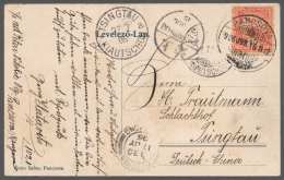 Deutsche Kolonien - Kiautschou - Besonderheiten: INCOMING MAIL: 1906, Postkarte Aus „PANCSOVA 16.6.” Mit 10 - Kiaochow