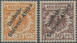 Deutsch-Südwestafrika: 1897. 25 Pf Dunkelorange Und 50 Pf Lebhaftrötlich-braun "Deutsch- / Südwest-Afrika - Africa Tedesca Del Sud-Ovest