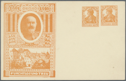 Deutsches Reich - Privatganzsachen: 1916. Privat-Postkarte 7½Pf Neben 7½Pf Orange Germania "1891-1916 Furc - Andere & Zonder Classificatie