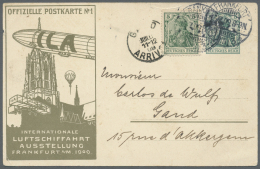 Deutsches Reich - Privatganzsachen: 1909. Privat-Postkarte 5 Pf Germania "Intl. Luftschiffahrt Ausstellung, Frankfurt/Ma - Andere & Zonder Classificatie