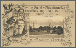 Deutsches Reich - Privatganzsachen: 1907, Lot Von 15 Privat-Postkarten 5 Pf Germania "19. Dt. Philatelistentag, Hamburg" - Andere & Zonder Classificatie