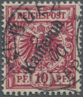 Deutsche Kolonien - Kamerun: 1900. 10 Pf Lilarot "Kamerun", Gestempelt "Buea 2/12 00". Attestkopie Für 10er-Block J - Cameroun