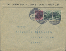 Deutsche Post In Der Türkei: 1914, Zensurbrief/Kriegsdatum, Firmen-Bedarfsbrief "M.Mewes - Constantinople", Frankie - Turkse Rijk (kantoren)