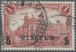 Deutsche Post In Der Türkei: 1903, 5 Pia./1 Mk., Bräunlichkarmin, Aufdruck Type II Mit Plattenfehler Der Urmar - Turkey (offices)