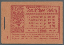 Deutsches Reich - Markenheftchen: 1920, 4 M. Germania-Markenheftchen Mit ONr. 1, Komplett Mit Allen Dgz. Heftchenbl&auml - Libretti