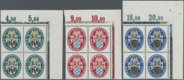 Deutsches Reich - Weimar: 1925, Deutsche Nothilfe: Landeswappen, Einheitliche, Ungefaltete Luxus-Eck-Viererblocks Oben R - Unused Stamps