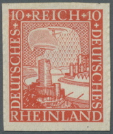 Deutsches Reich - Weimar: 1925, 10 Pfg. "Rheinland 1000 Jahre Deutsch" UNGEZÄHNT, Ungebraucht, Die Zähnungsl&o - Unused Stamps