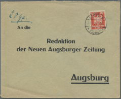 Deutsches Reich - Weimar: 1924, 10 Pf FASER-Papier, Sehr Gut Sichtbar, Zum Beweis Vom Brief Gelöst Und Mit Falz Zur - Storia Postale