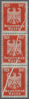 Deutsches Reich - Weimar: 1924, 10 Pfg. Reichsadler, Senkrechter 3er-Streifen (mittlere Marke Tönungspunkt) Mit Mar - Nuovi