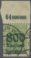 Deutsches Reich - Inflation: 1923, 800 Tsd. Auf 500 Mark, OBERRANDSTÜCK Sauber Gestempelt "BERLIN W 10 E ....23 8-9 - Oblitérés