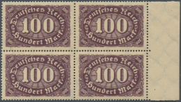 Deutsches Reich - Inflation: 1923, Mi. Nr. 247 DD Postfrisch - Doppeldruck -  4-er Block Vom Rechten Seitenrand Mit Foto - Unused Stamps